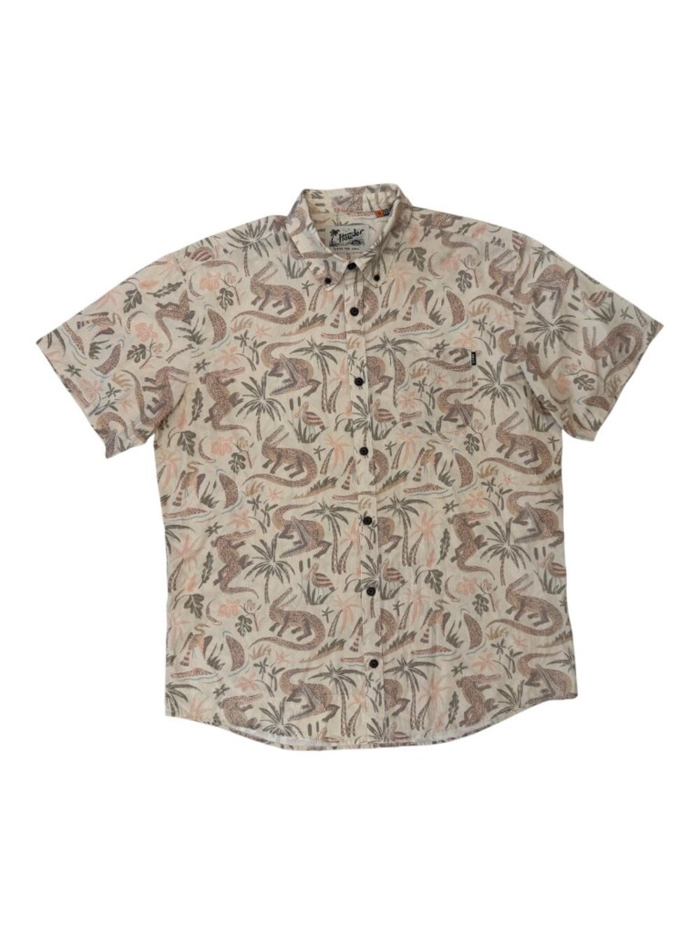 Howler Brothers Mansfield Shirt XL Retired Crocodile All Over Print Short Sleeve